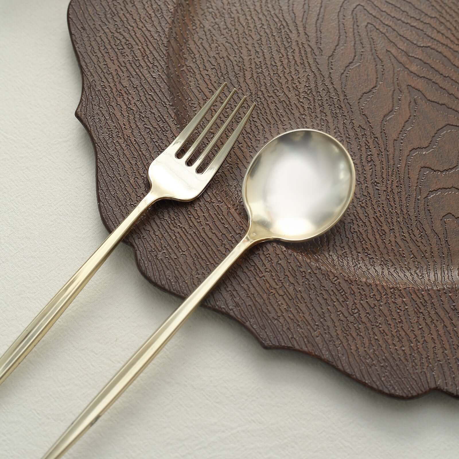 6-Pack Acrylic Charger Plates 13" Round Rustic Brown with Wood Grain Scalloped Rim - Dinner Charger Tableware - Image 9